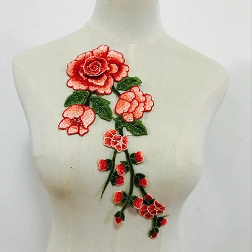 10Pcs/lot Colorful Soluble Embroidered 3D Flower Neckline Patches DIY Embroidery Plum blossom Sewing on Applique | Дом и сад