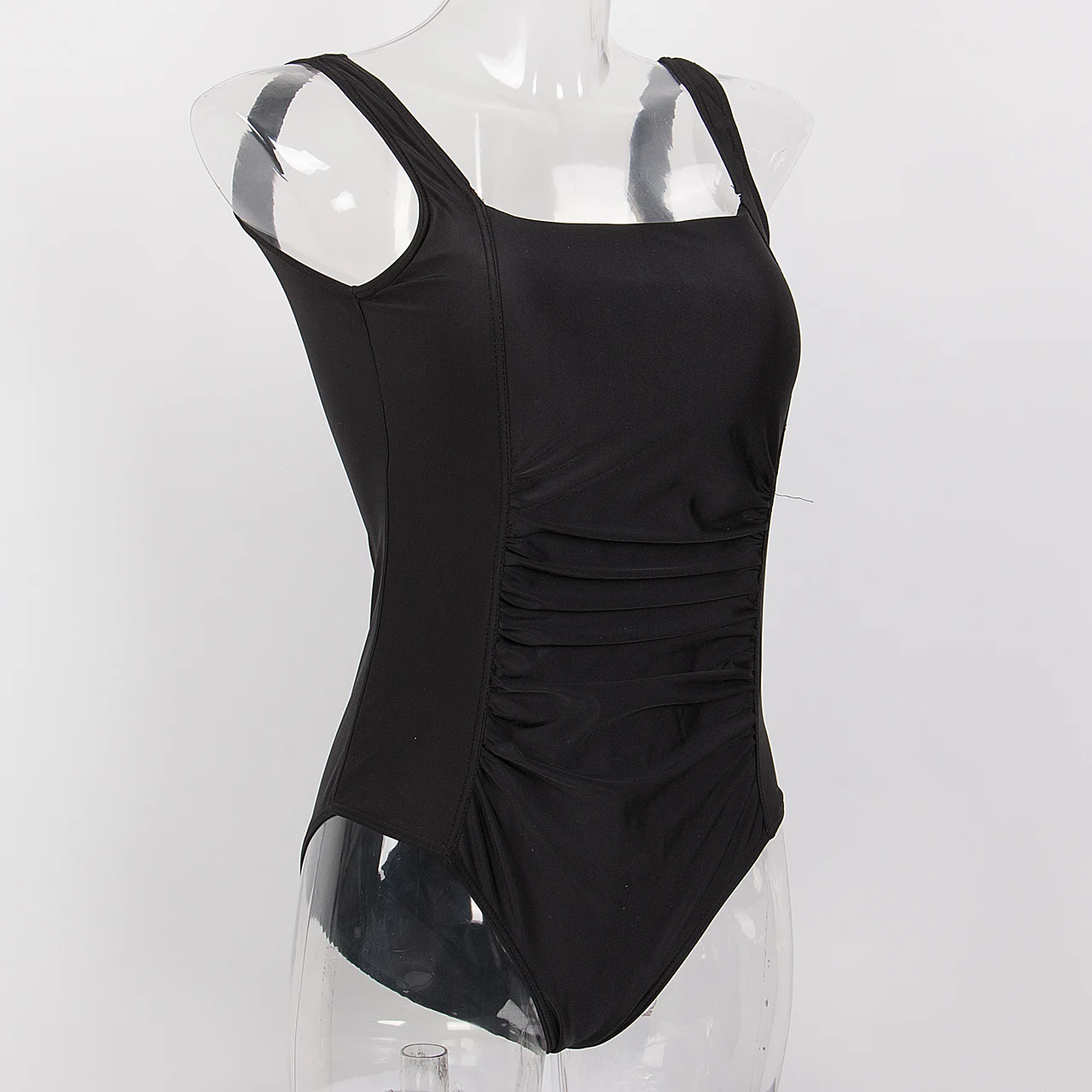 Женский цельный бразильский купальник-бикини размера плюс черный купальник в