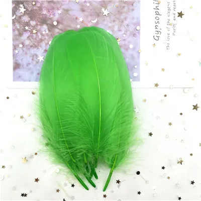 Fruit green 50pcs Разноцветные Шлейфы Лебедь Feathers10-15cm гусиное перо сценический шлейф Ловец снов промытый гусиный пух пушистый шлейф для свадьбы 50 шт - Цвет: Fruit green 50pcs