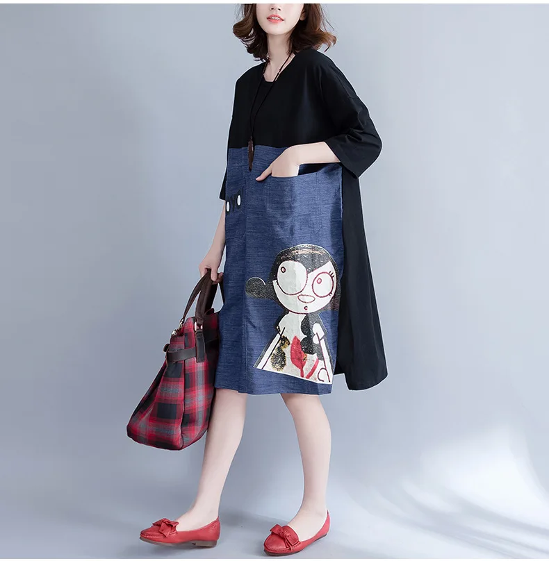 NINICE 2018 mainstream loose maternity wear round neck in Europe and America matenity dress |