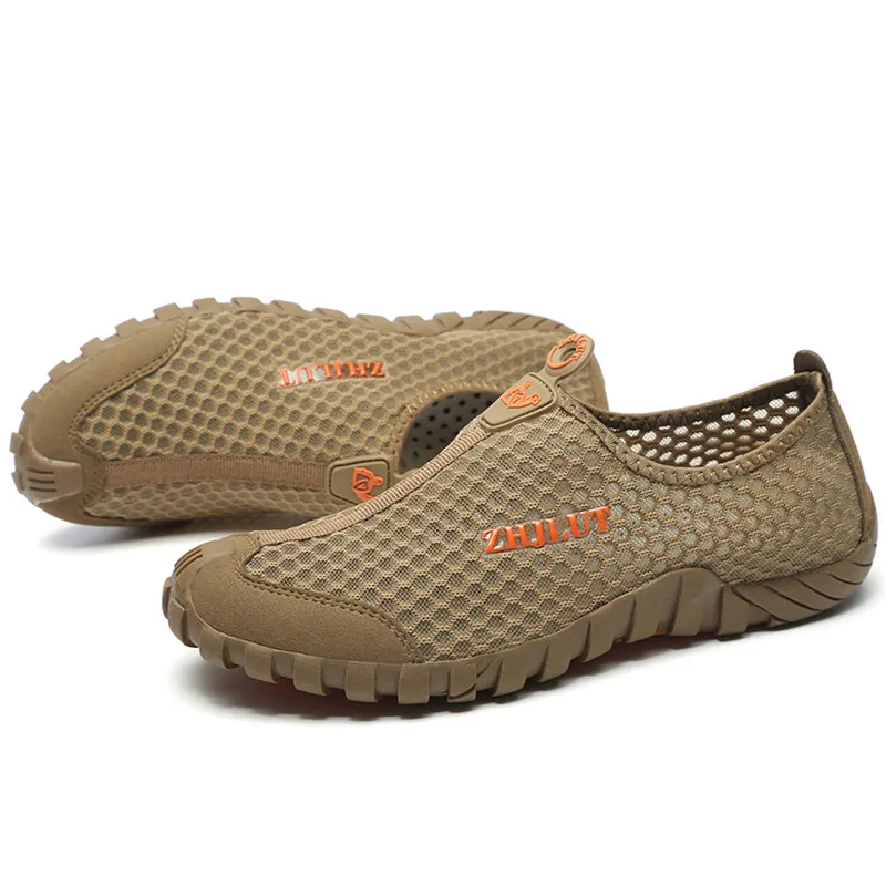 Летняя мужская обувь Пляжные сандалии Дышащая унисекс на плоской подошве из