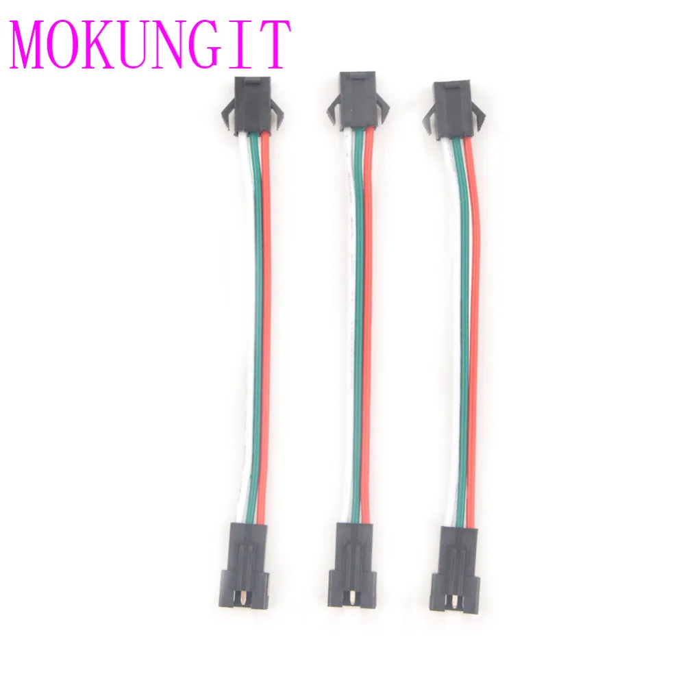 200 шт. 3 pin JST SM Штекерный разъем LED Соединительный кабель для WS2812B WS2812 WS2811
