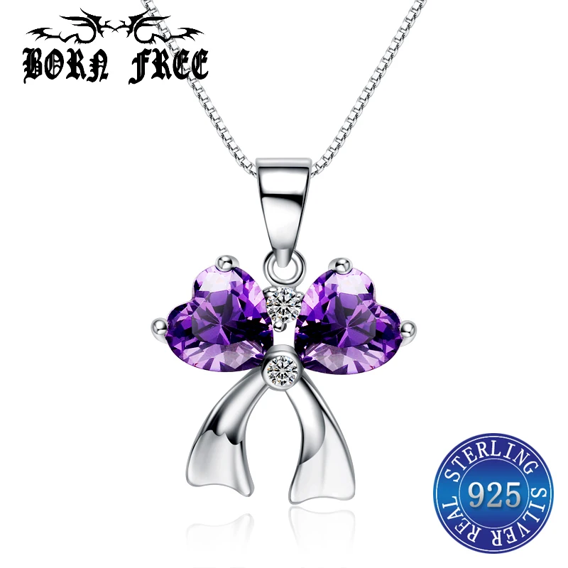 925 sterling silver zircon butterfly pendant choker pendants for women femme mujer charms pendentif jewelry bijoux 2018 | Украшения и