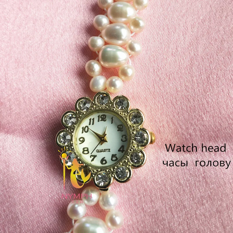 Натуральный жемчуг Нимфы браслет наручные часы натуральный пресноводный новый