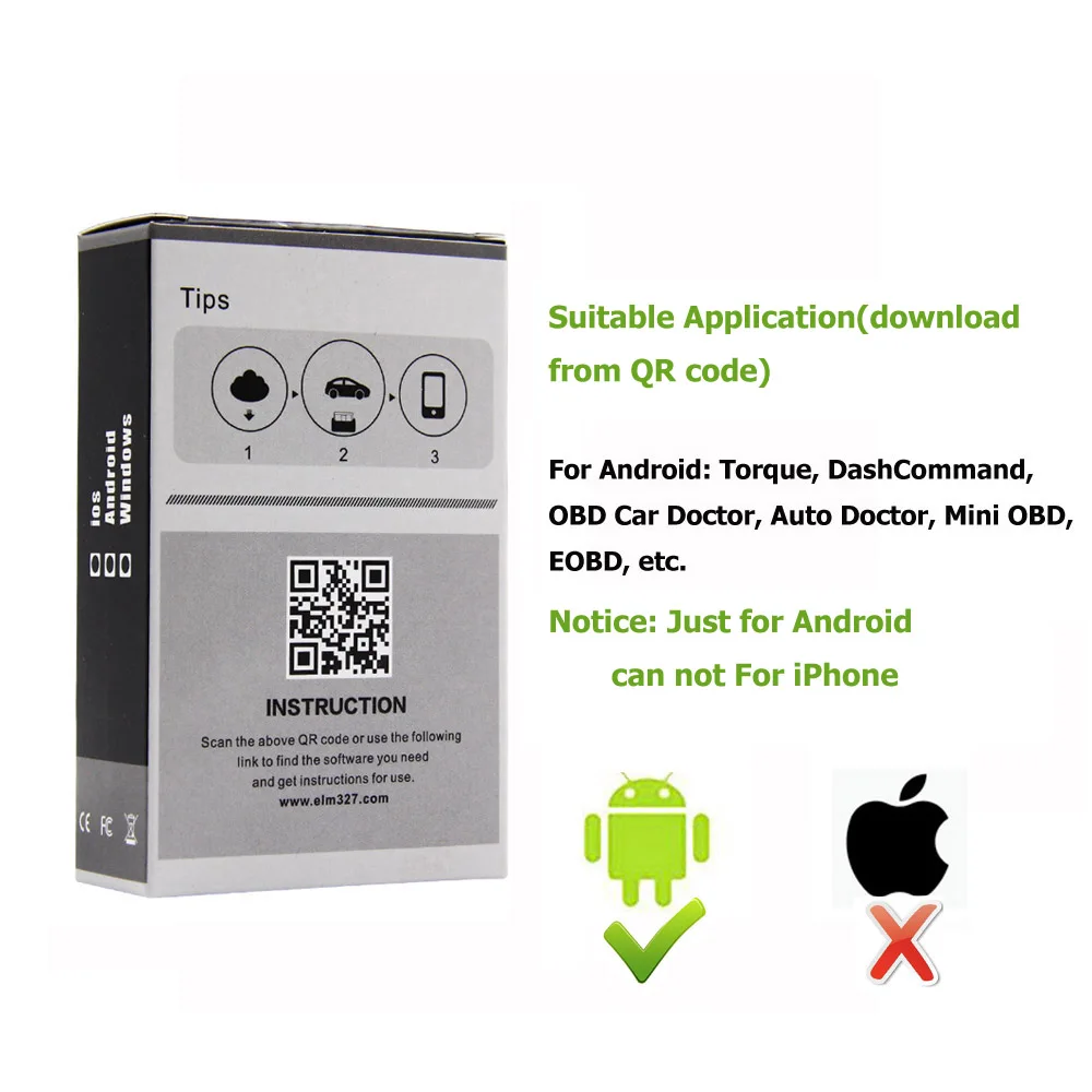 Диагностический адаптер OBD2 Elm 327 с Bluetooth диагностический сканер для автомобилей