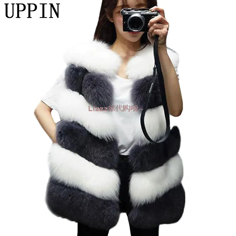 Новинка 207 осенне-зимний меховой жилет UPPIN женский из искусственного меха модный