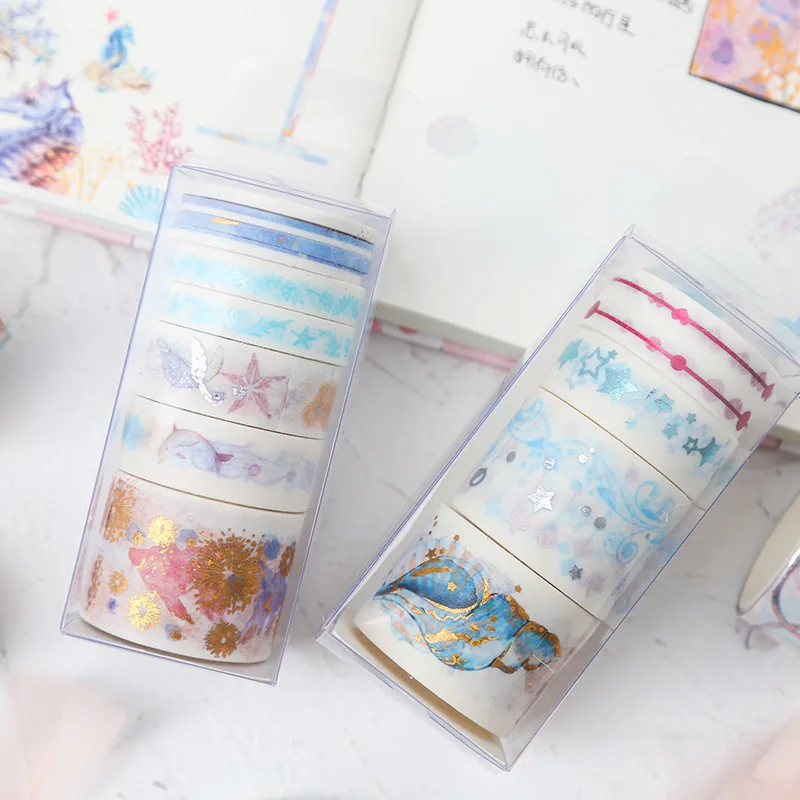 Васи лента набор маскировки Cinta Adhesiva Decorativa Винтаж Fita Adesiva Kawaii фольга милый Золотой альбом для стикеров Цветок Блеск