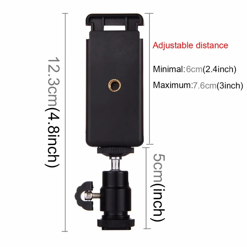 Puluz 1/4 дюйма Горячий башмак штатива + штатив Стенд зажим для Iphone Samsung Huawei HTC 5.5 см-8 см