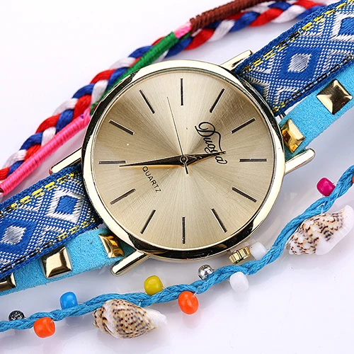 Новинка! Для женщин вязаный Плетеный сплетенный Веревка Группа Кварцевые В виде