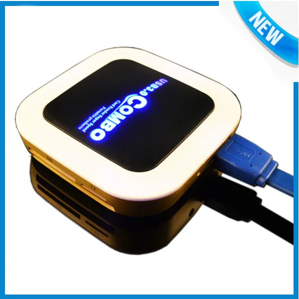 Суперскоростной Многофункциональный разветвитель с 3 USB портами комбинированный