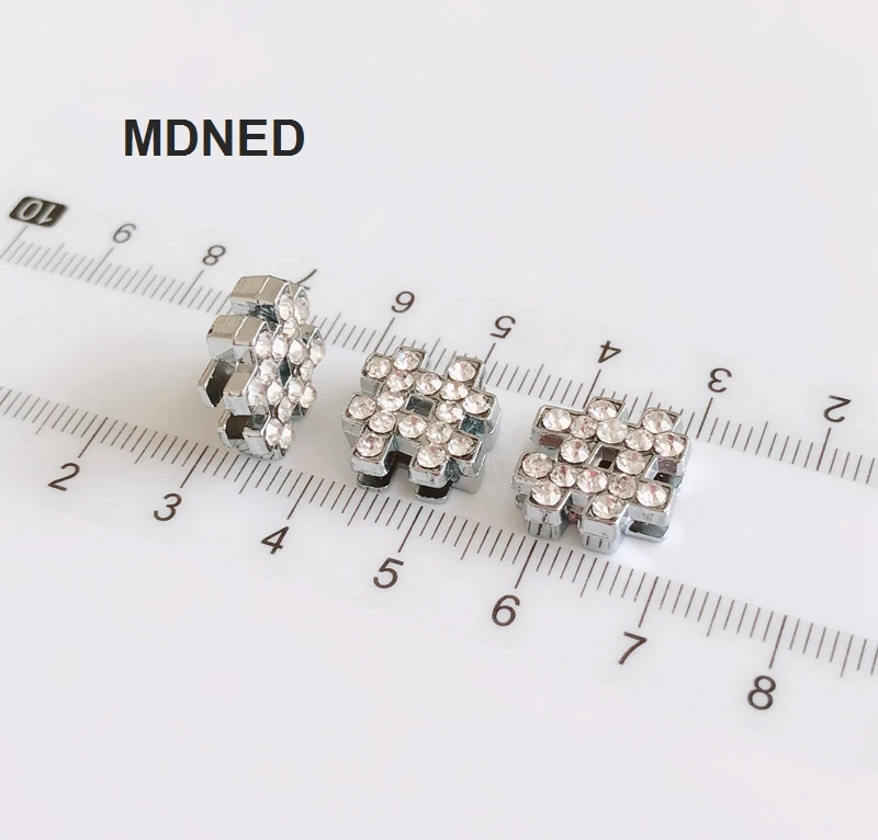 10pcs DIY accessory Rhinestone 8mm #Note Slide Charms 8MM Collar Wristband | Украшения и аксессуары