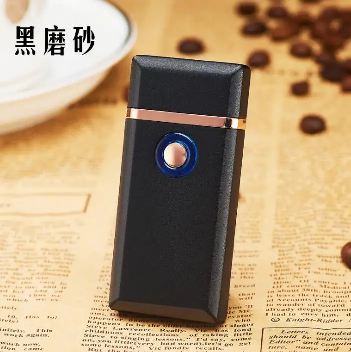 Frosted Black Газовая электрическая зажигалка с двойным использованием, USB фонарь, струйная зажигалка, электрическая зажигалка, Бутан, многоразовая газовая зажигалка, бесплатный лазерный логотип - Цвет: Frosted Black