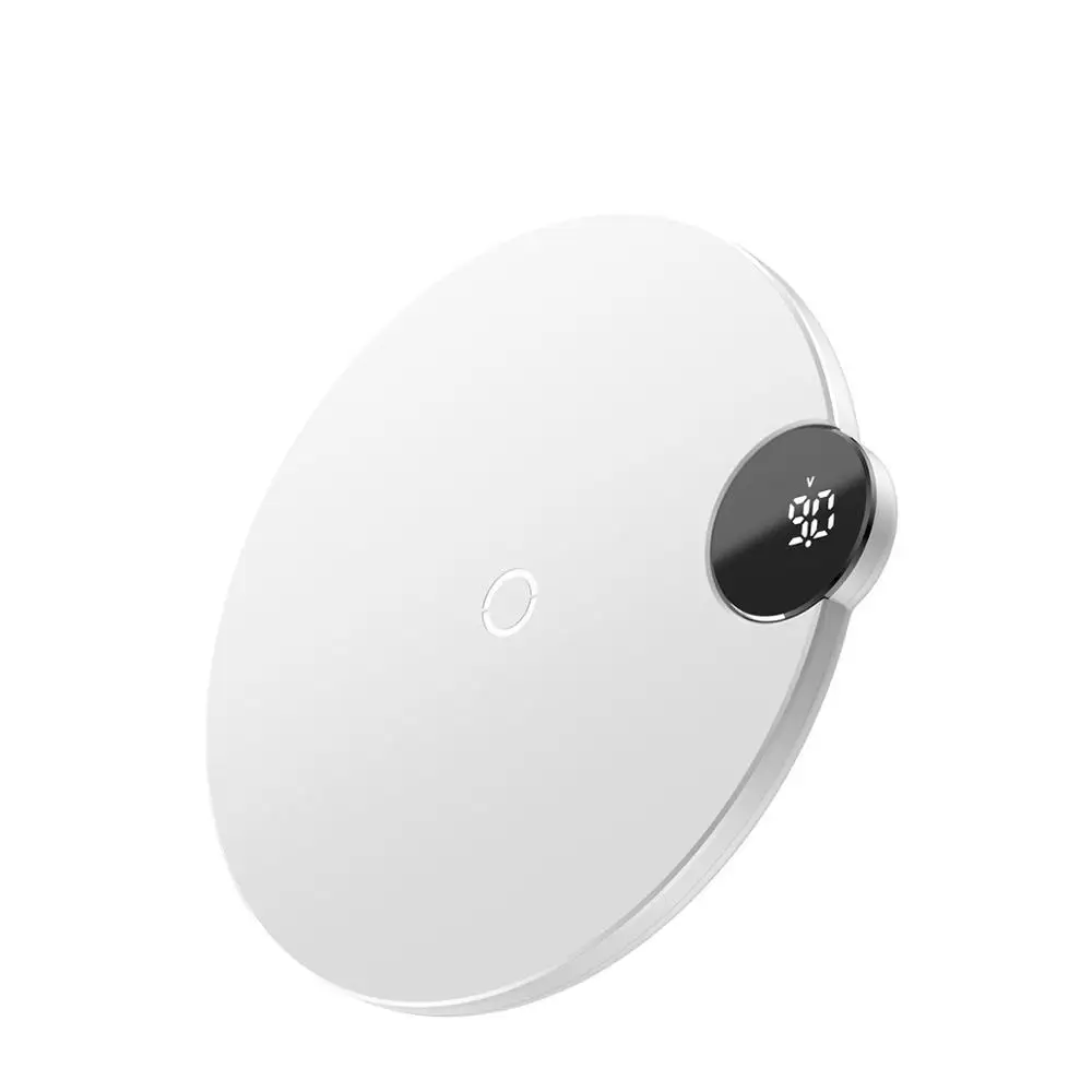 WHITE Baseus светодиодный цифровой дисплей Беспроводное зарядное устройство для iPhone X XR XS Max 8 Qi Беспроводное быстрое зарядное устройство для samsung Galaxy S10 huawei P30 - Тип штекера: WHITE