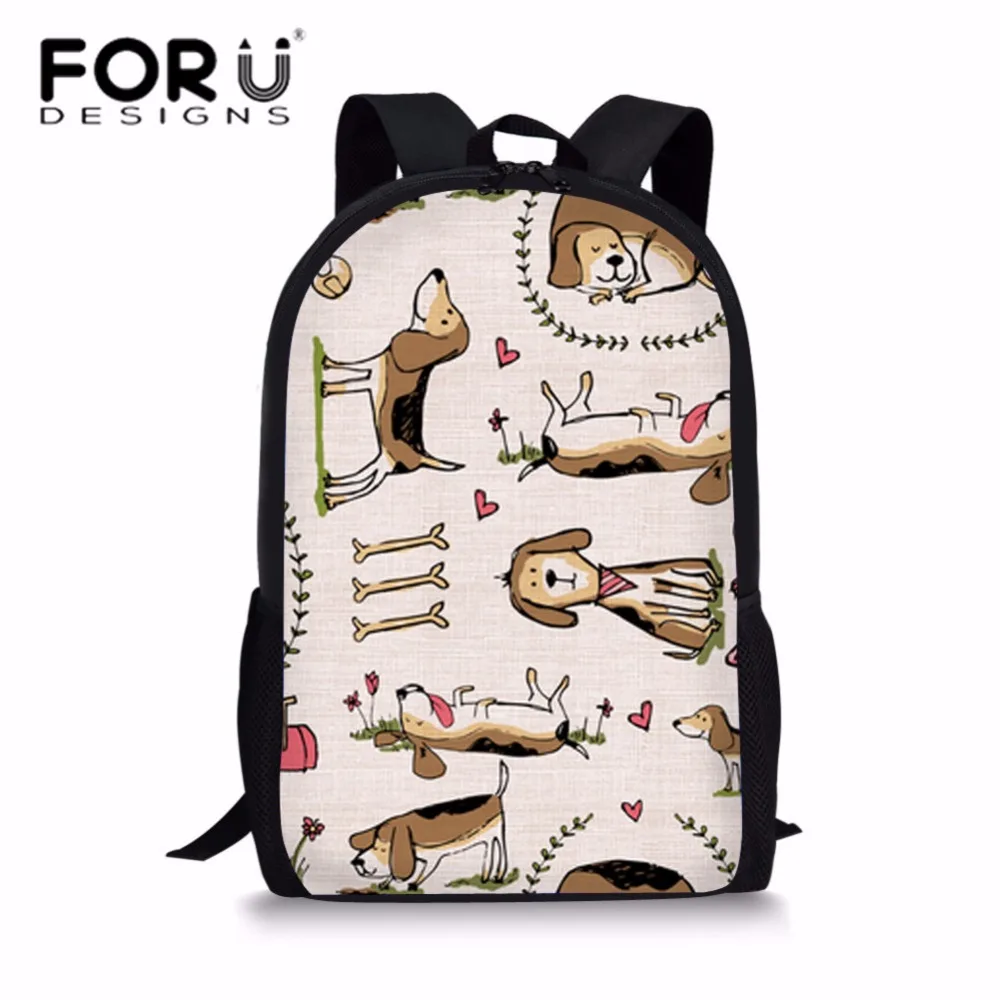 FORUDESIGNS детские школьные ранцы для девочек и мальчиков с изображением собак