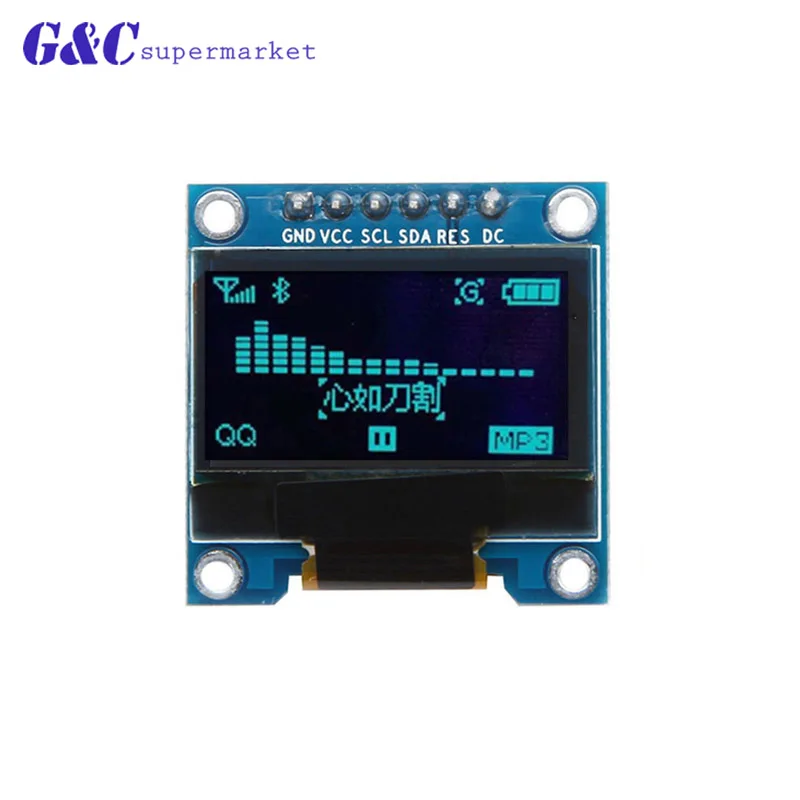 Модуль органического светодиода SPI 0 96 дюйма желтый синий двухцветный 128X64 OLED 6