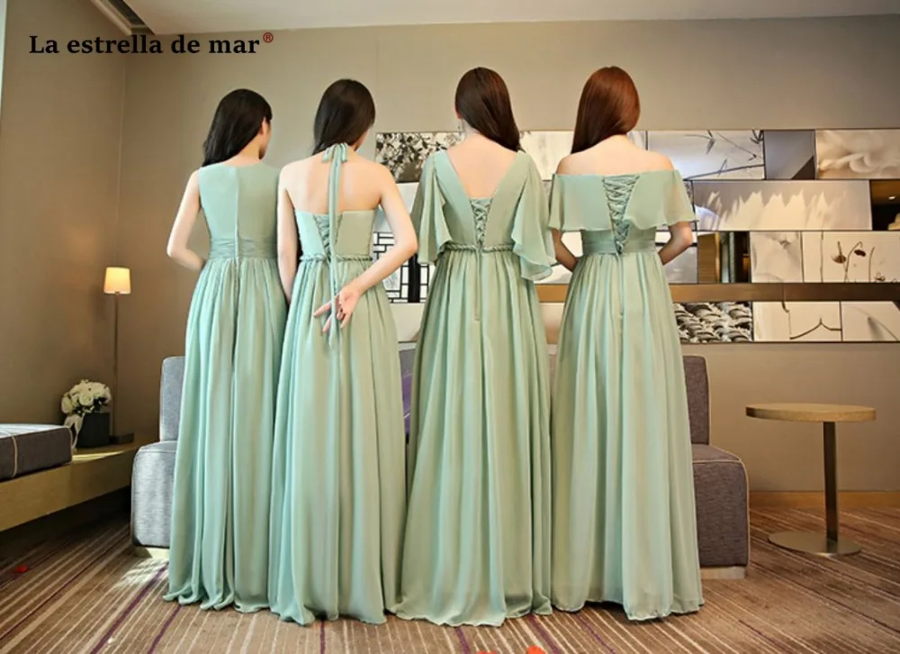 Ла звезда mar vestido madrinha2019 Совок кружевная обувь с украшением в виде кристаллов линия Румяна розовое платье подружки невесты с длинными недорогое свадебное торжество платье