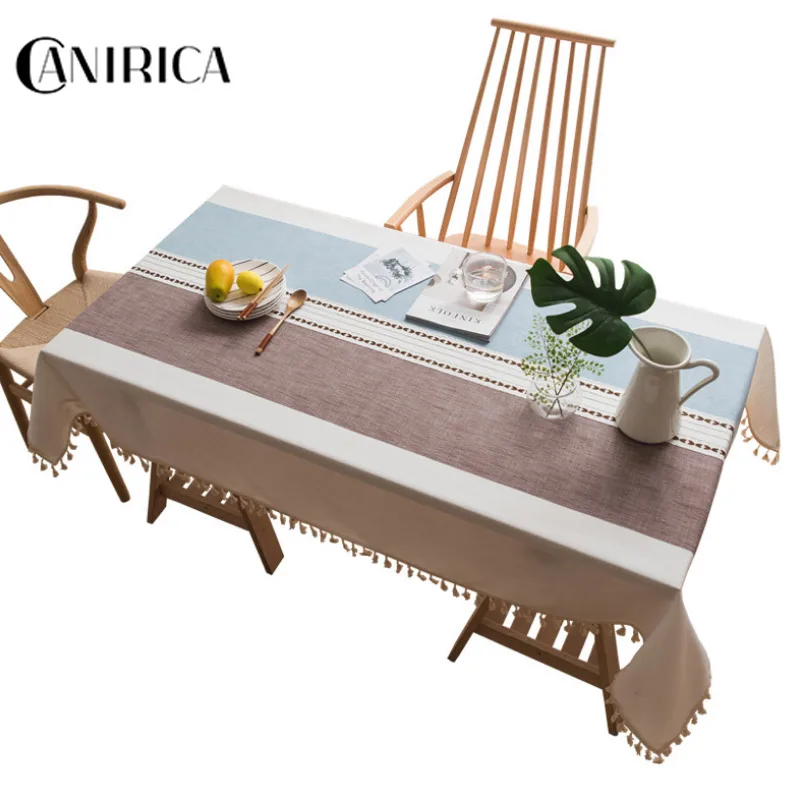 CANIRICA покрытие стола уникальная полоса дизайн кисточкой кулон tafelkleed живая