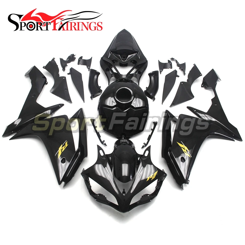 

Fairings Fit Yamaha YZF1000 R1 Year 2007 2008 07-08 Sportbike ABS Motorcycle Fairing Kit Bodywork Cowling Black with Gold Decals