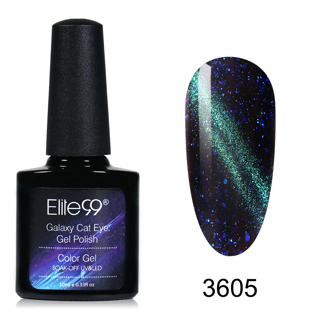 3605 Elite99 Galaxy кошачий глаз 10 мл Гель-лак отмачиваемый Светодиодный УФ гель для ногтей маникюр Дизайн ногтей эмаль для гель-лаки для ногтей верхнее базовое пальто - Цвет: 3605