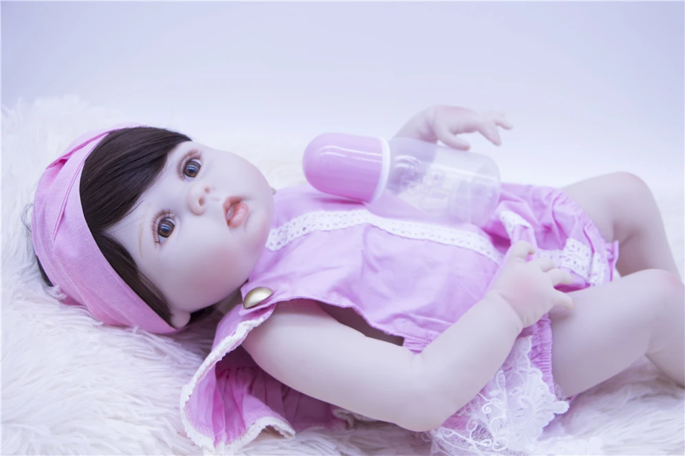 Силиконовая кукла Reborn Baby Girl игрушка 55 см виниловый подарок на день рождения
