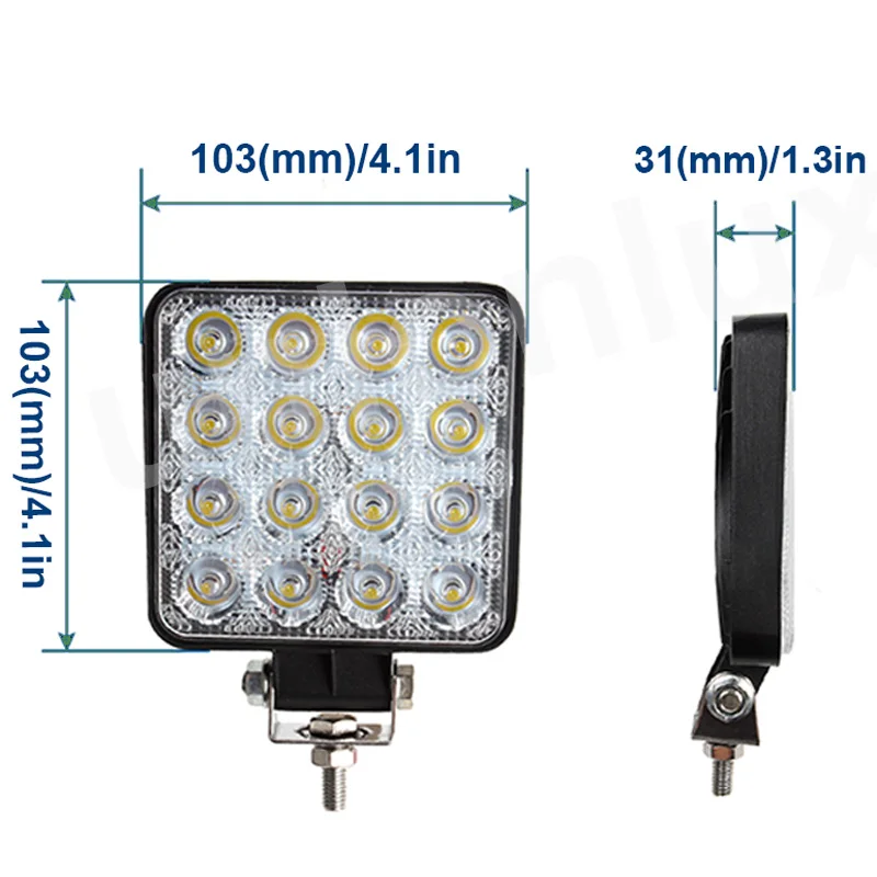 2pcs 10pcs waterproof 48w Flood/Spot led Work Light bar CE RoHS offroad truck car LED work light 12v 24v | Автомобили и мотоциклы