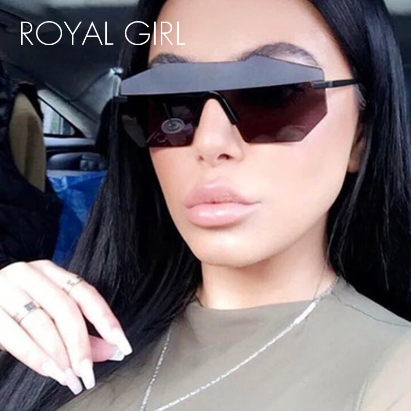 Солнцезащитные очки унисекс без оправы с зеркальными линзами|oversized glasses|brand