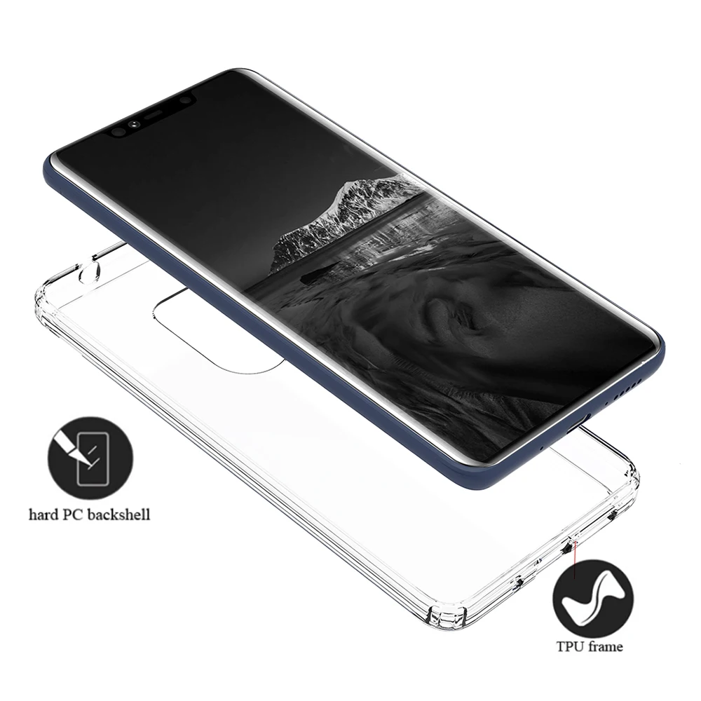 

for Huawei Mate 30 Pro Case 20 X Lite P20 P30 nova 5 Shock-resistant Crystal Transparent Hard Back Slim Phone Cover Clear