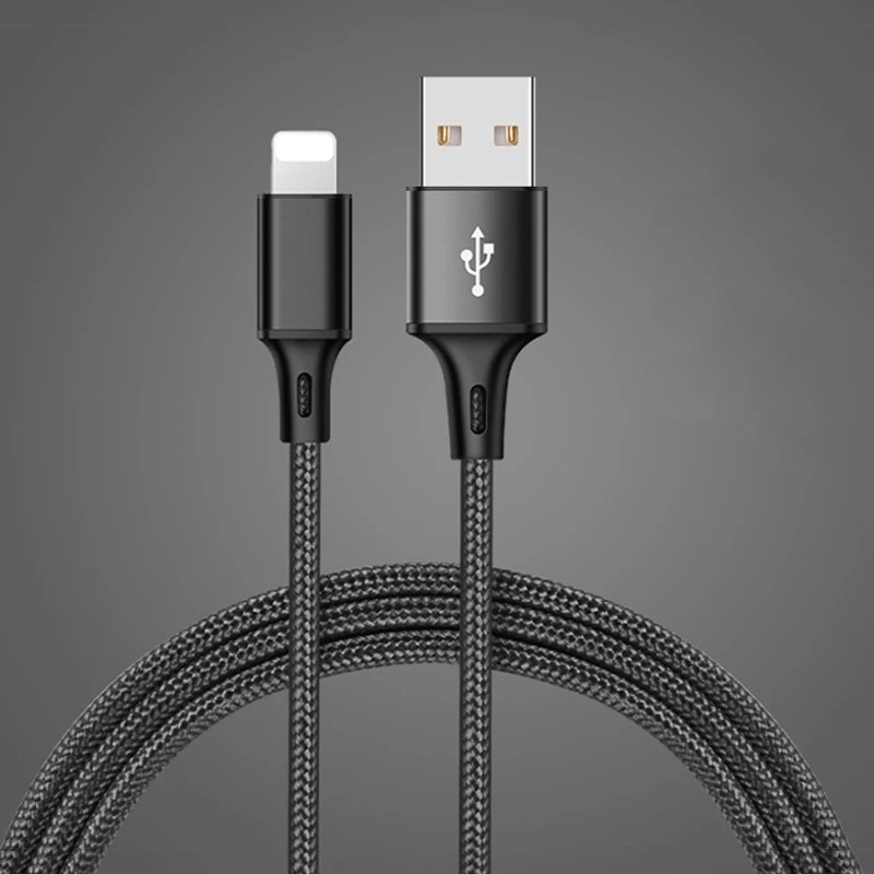 Черный 50 см, 1 м, 2 м, 3 м, USB кабель для быстрой зарядки для iPhone 6 S, 6 S, 7, 8 Plus, X, XR, XS Max, 5, 5S, SE, iOS, короткий длинный провод, зарядное устройство - Цвет: Черный