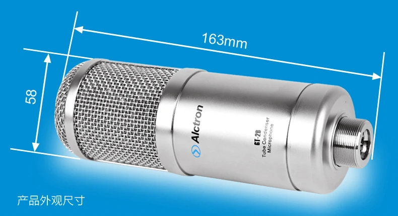 Alctron GT-2B вакуумный трубчатый конденсаторный микрофон профессиональный трубчатый конденсаторный микрофон с амортизатором и блоком питания