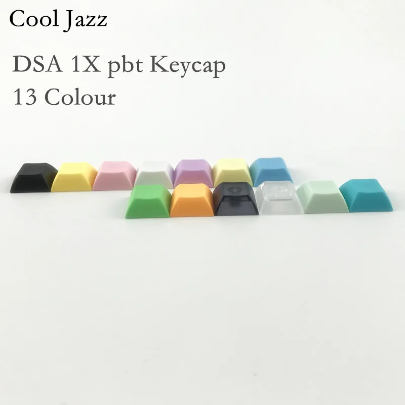 Крутая клавиатура Jazz pbt dsa 1u смешанного цвета зеленая желтая синяя белая