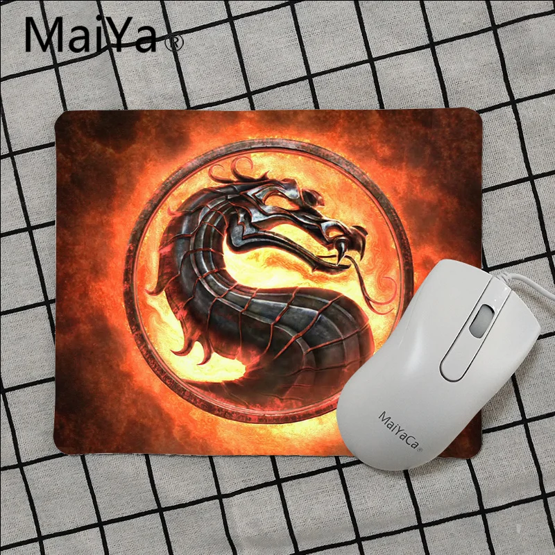 No Lock Edge18x22cm Maiya высокое качество Mortal Kombat логотип дракон коврик для мыши геймер игровые коврики Гладкий коврик для письма настольные компьютеры мат игровой коврик для мыши - Цвет: No Lock Edge18x22cm