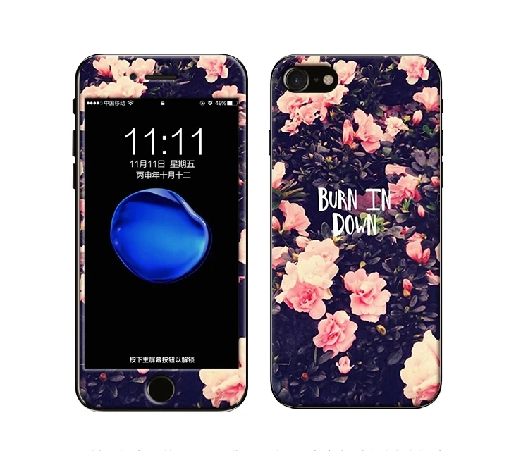 Защитный чехол для экрана для iPhone 8, 7, 6, 6S Plus, переднее закаленное стекло, мембрана и задняя часть из ТПУ, цветной рисунок, чехол