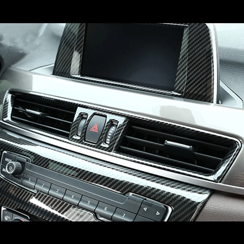 Car Console Air Conditioning Outlet Frame Cover Carbon Fiber Color Sticker For BMW X1 F48 2016-18 Interior Modified Decals | Автомобили и