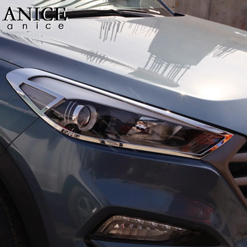 2 шт хромированные для передних фар Frame украсить обложку hyundai Tucson 2015 2018| |