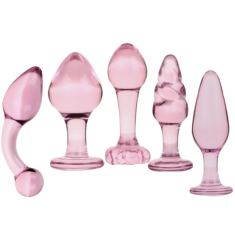 Sexy Toy Analplug Set Pink Large Glass Butt Plugs Anal Sex Toys for Woman Man Gay Ass Massage Huge Couples Sextoy |
