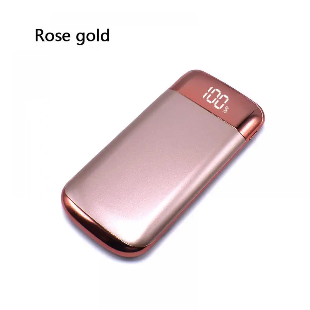 10000 Mah Мини Мощность Bank Внешний 18650 Батарея повербанк 2 USB ЖК-дисплей Мощность банк Портативный мобильного телефона Зарядное устройство для phone6 7 8 X - Цвет: Rose Gold