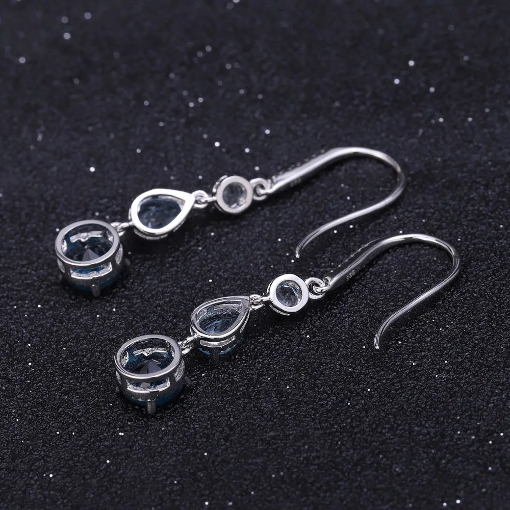 Женские серьги GEM'S BALLET Topaz элегантные из стерлингового серебра 925 пробы с