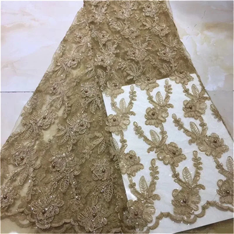 

African Lace Fabric 2019 Latest African Swiss Voile Lace Fabric High Quality Light Purple Embroidered Beads Tulle Lace Fabric