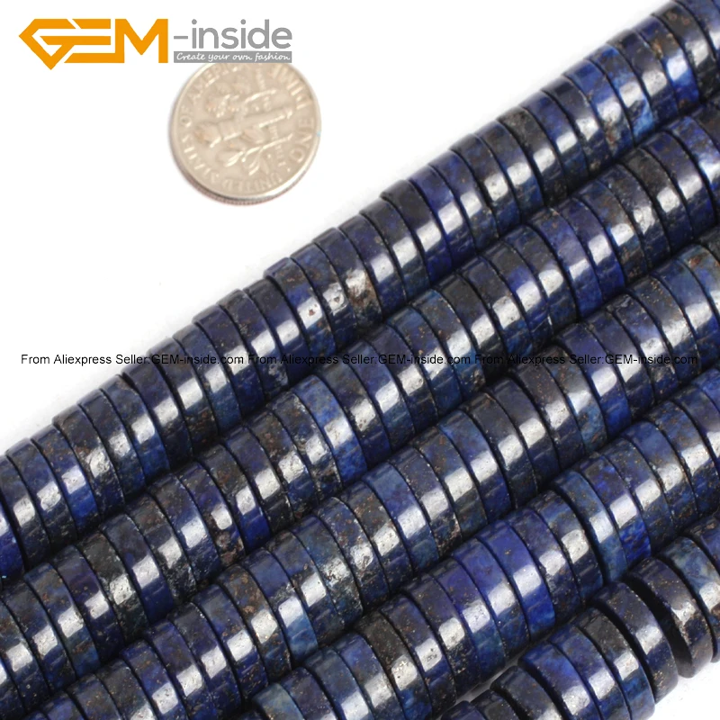 Rondelle дисковые крашеные Lapis Lazuli Heishi каменные бусины разделители для ювелирных