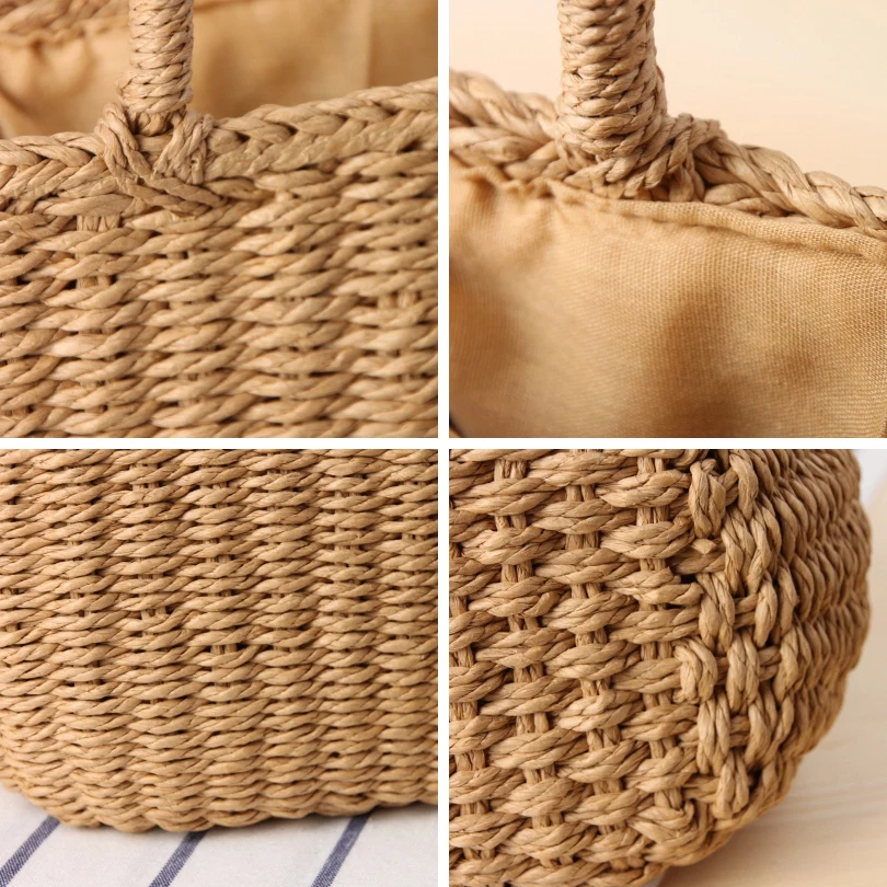 Модная летняя пляжная сумка ручной работы сумка-корзина из ротанга Женская