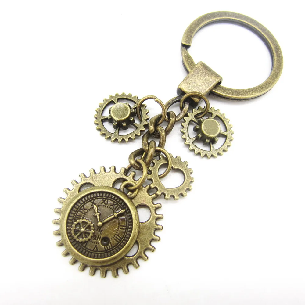 

Античные бронзовые механические шестеренки и часы, Drop Steampunk брелок