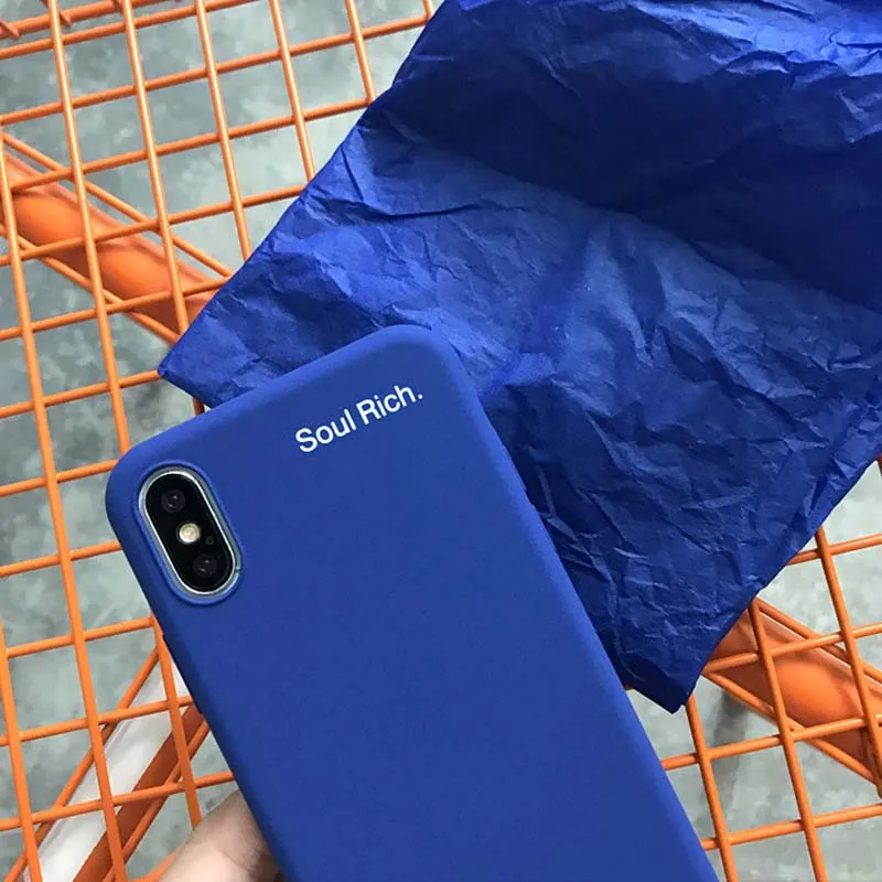 Простой Синий чехол для телефона iPhone X XR XS Max 5 5S SE 6 6S Plus 7 8 матовый |