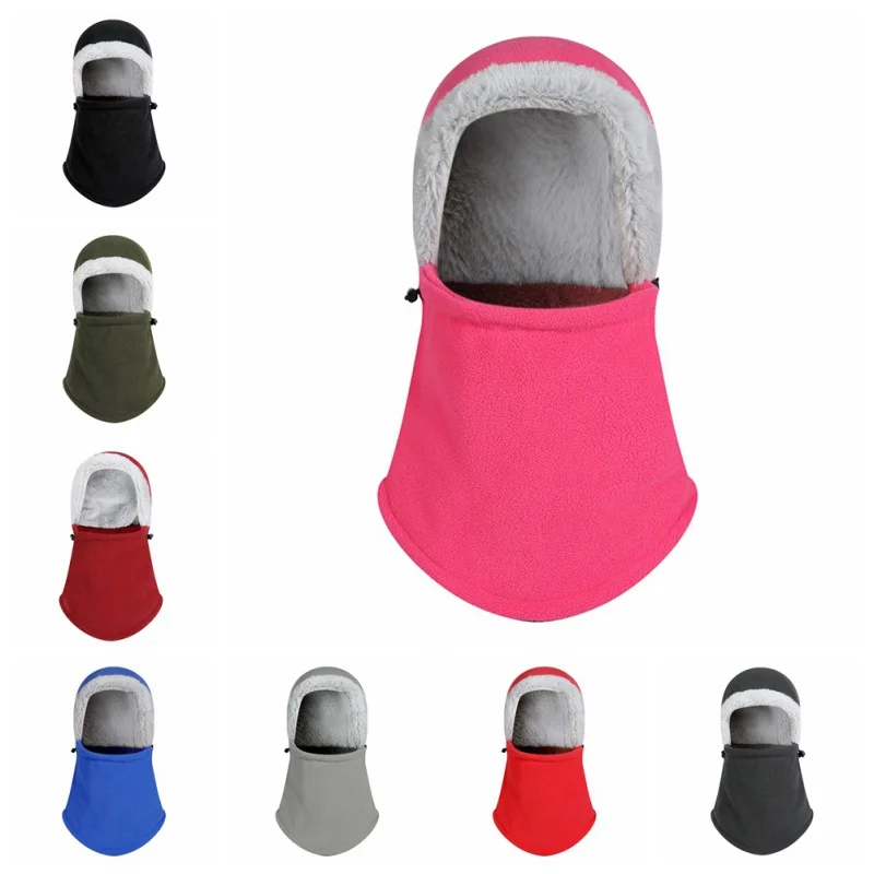 Зимняя женская велосипедная Лыжная Балаклава Флисовая шапка с капюшоном маска