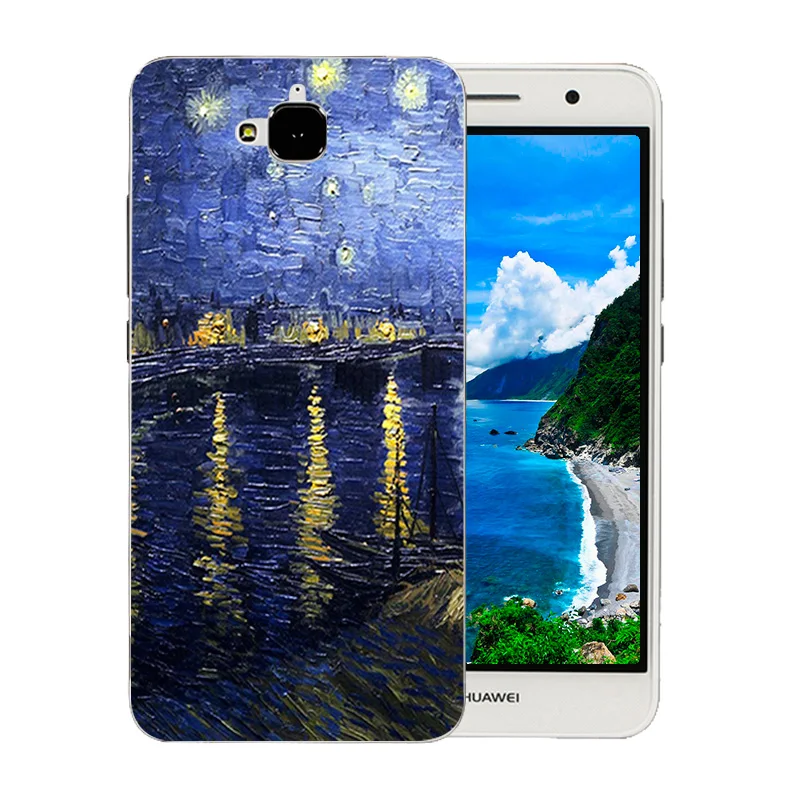 5 0 &quotдля Huawei Y6 Pro Мягкий ТПУ чехол для телефона Ван Гог шаблон Honor 4C Pro/Enjoy 5/Y6 задняя