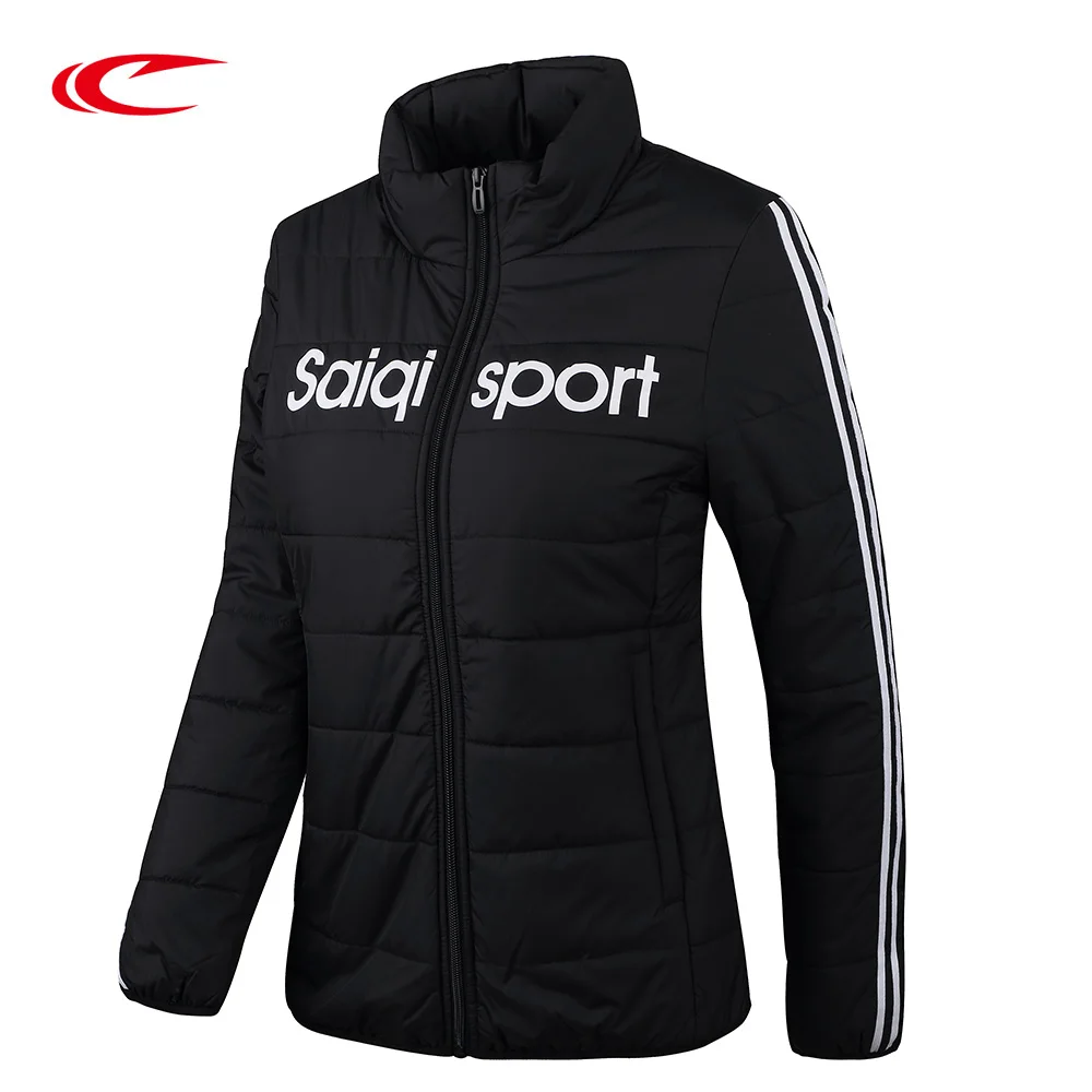 SAIQI New Women Sport Trainning Autumn Winter Thin Warm Coat Female Hiking Outwear Stand Collar Cotton Padded 266788 | Спорт и