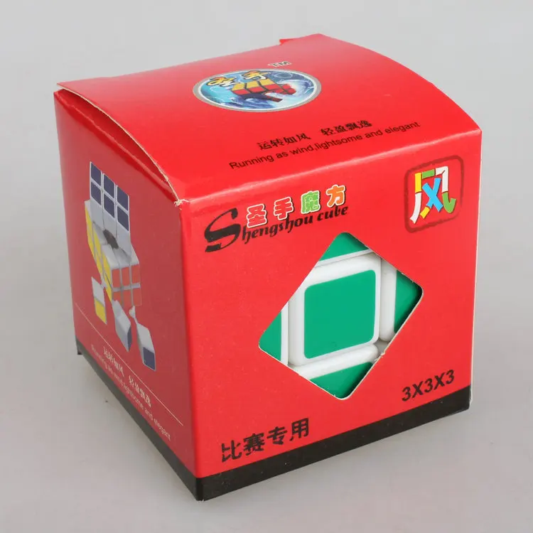 Shengshou Ветер 3x3 белый/черный куб Cubo Magico развивающая игрушка X'mas идея подарка - Цвет: Белый