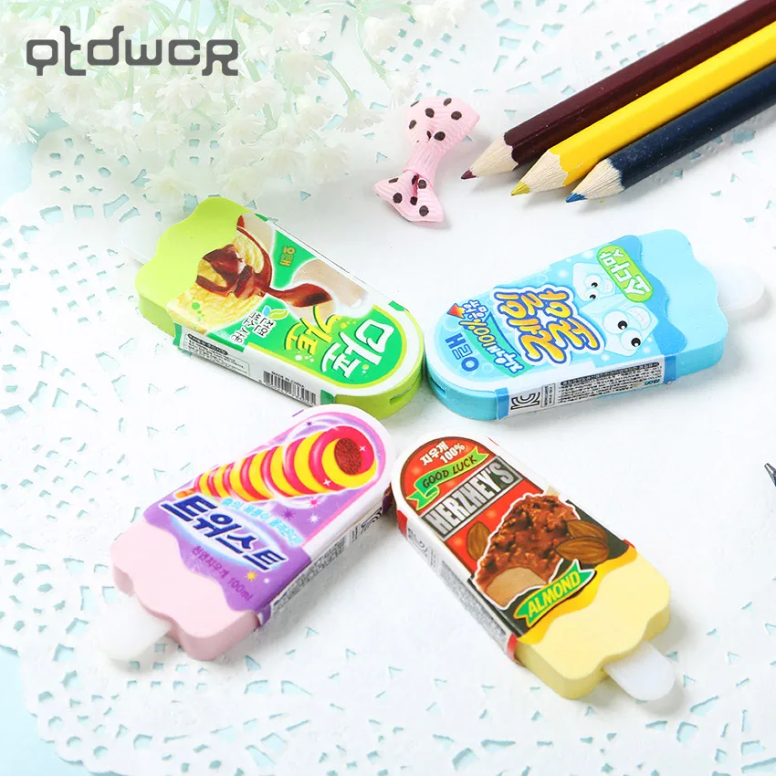

1PC New Fashion Cute Ice Cream Eraser Rubber for Students Kids Gift School Supplies