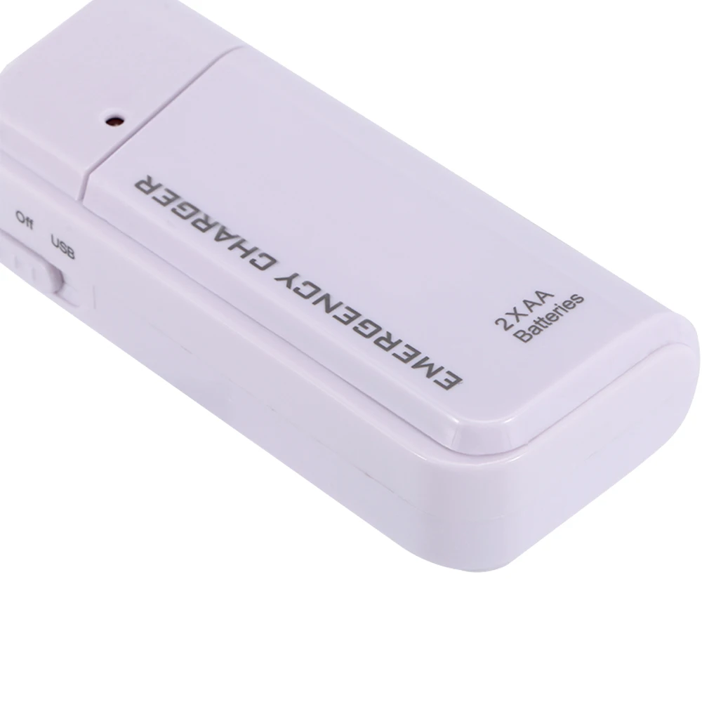 1 шт. универсальный портативный экстренный USB удлинитель для 2 батарей AA зарядное