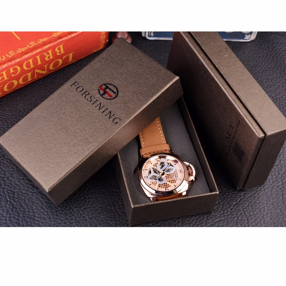 Часы наручные Forsining мужские с ветряной мельницей модные брендовые Роскошные