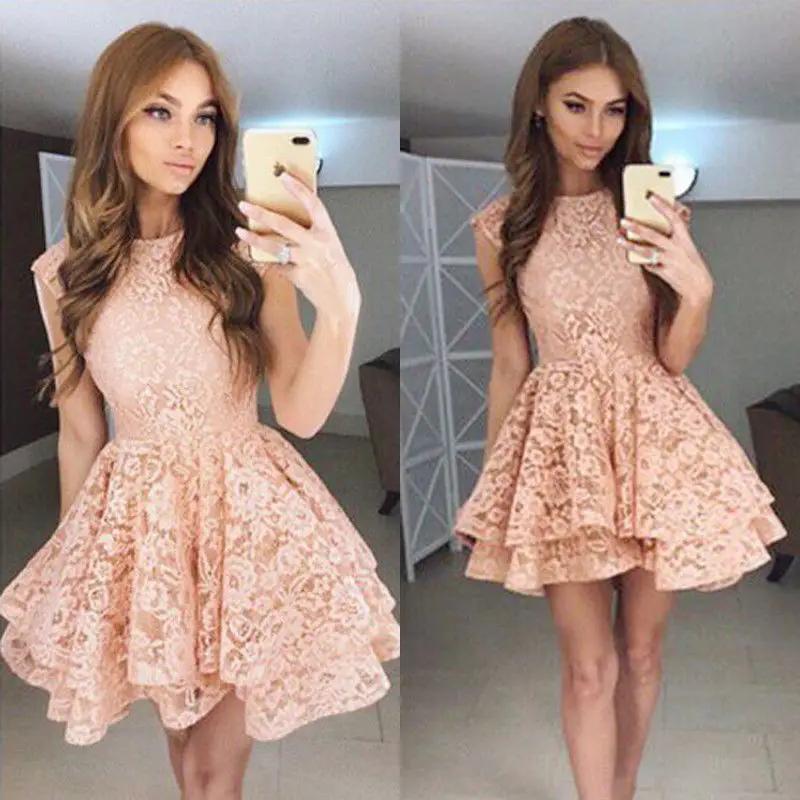 Женское шифоновое кружевное платье вечернее Бальное милое с плеча женское
